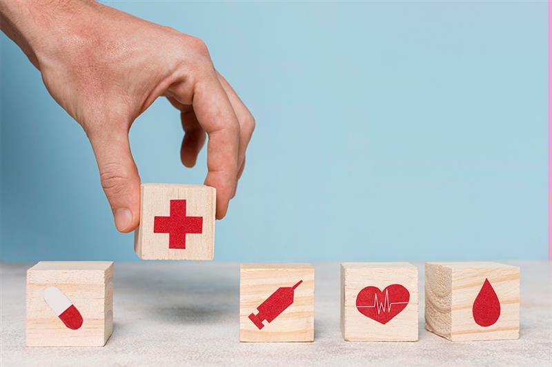 Healthcare support and navigation icons